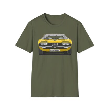 T-Shirt, Alfa Romeo Montreal, Strichzeichnung, Gelb, eigenes Kennzeichen möglich – Bild 4