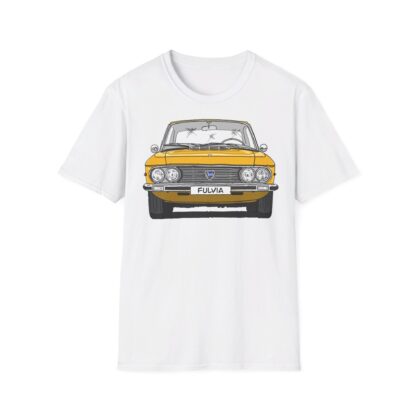 T-Shirt, Lancia Fulvia Coupe, Strichzeichnung, Gelb, eigenes Kennzeichen möglich – Bild 2