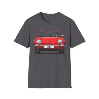 T-Shirt, Fiat 850 Spider, Strichzeichnung, Rot, eigenes Kennzeichen möglich – Bild 7