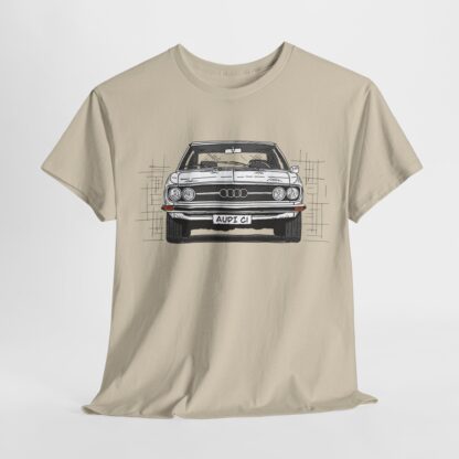 T-Shirt, Audi 100 C1, Strichzeichnung, Weiß, personalisierbar – Bild 4