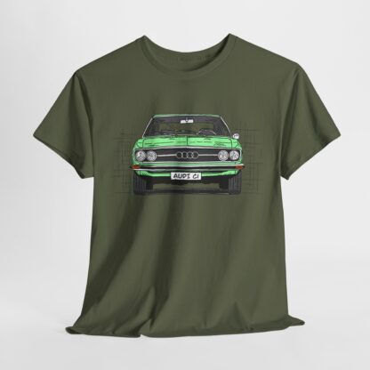 T-Shirt, Audi 100 C1, Strichzeichnung, Grün, personalisierbar – Bild 10