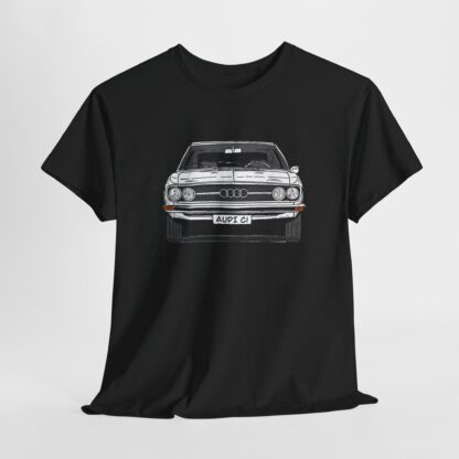 T-Shirt, Audi 100 C1, Strichzeichnung, Weiß, personalisierbar – Bild 3