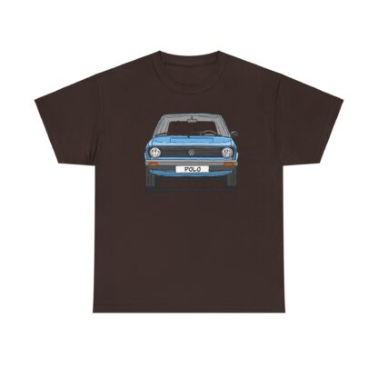 T-Shirt, VW Polo I Facelift, Typ 86, Strichzeichnung, Hellblau, mit Kennzeichen personalisierbar – Bild 2