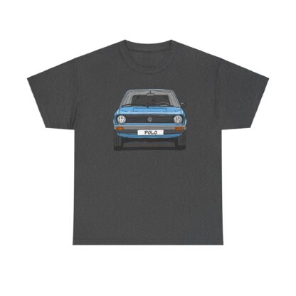 T-Shirt, VW Polo I Facelift, Typ 86, Strichzeichnung, Hellblau, mit Kennzeichen personalisierbar – Bild 3