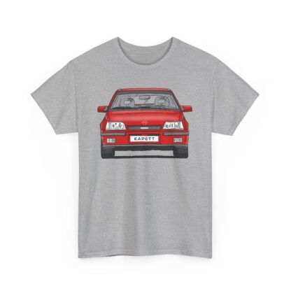 T-Shirt, Opel Kadett E, GSi, Strichzeichnung, Rot, Wunsch-Kennzeichen möglich