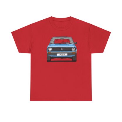 T-Shirt, VW Polo I Facelift, Typ 86, Strichzeichnung, Hellblau, mit Kennzeichen personalisierbar – Bild 10