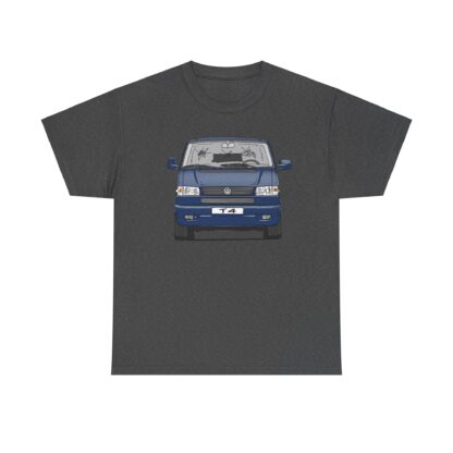 T-Shirt, VW T4 GP, Bulli, Strichzeichnung, Blau, mit Kennzeichen personalisierbar – Bild 2