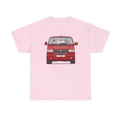 T-Shirt, VW T4 GP, Bulli, Strichzeichnung, Rot, mit Kennzeichen personalisierbar – Bild 4