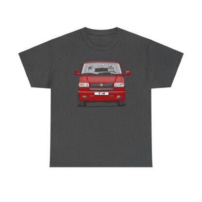 T-Shirt, VW T4 GP, Bulli, Strichzeichnung, Rot, mit Kennzeichen personalisierbar – Bild 2