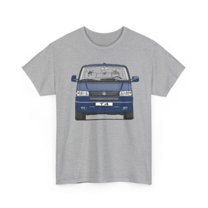 T-Shirt, VW T4 GP, Bulli, Strichzeichnung, Blau, mit Kennzeichen personalisierbar