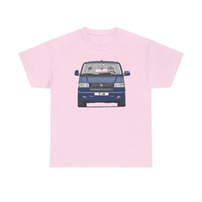 T-Shirt, VW T4 GP, Bulli, Strichzeichnung, Blau, mit Kennzeichen personalisierbar – Bild 4