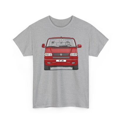 T-Shirt, VW T4 GP, Bulli, Strichzeichnung, Rot, mit Kennzeichen personalisierbar