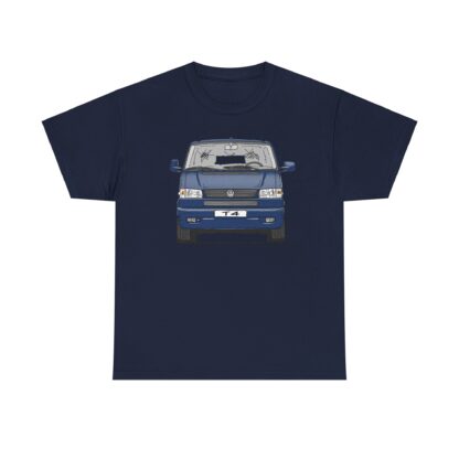 T-Shirt, VW T4 GP, Bulli, Strichzeichnung, Blau, mit Kennzeichen personalisierbar – Bild 6