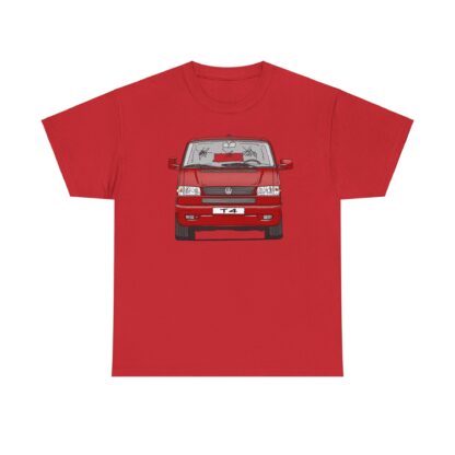 T-Shirt, VW T4 GP, Bulli, Strichzeichnung, Rot, mit Kennzeichen personalisierbar – Bild 7