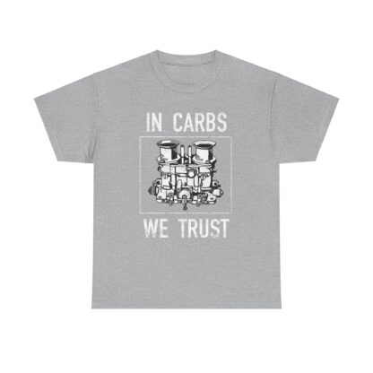 T-Shirt, In Carbs We Trust, Weber, Weißer Text – Bild 4