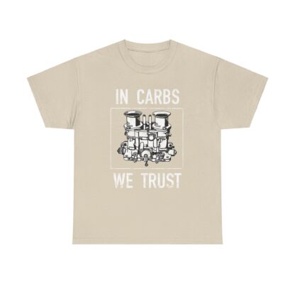 T-Shirt, In Carbs We Trust, Weber, Weißer Text – Bild 3