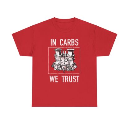 T-Shirt, In Carbs We Trust, Weber, Weißer Text – Bild 9