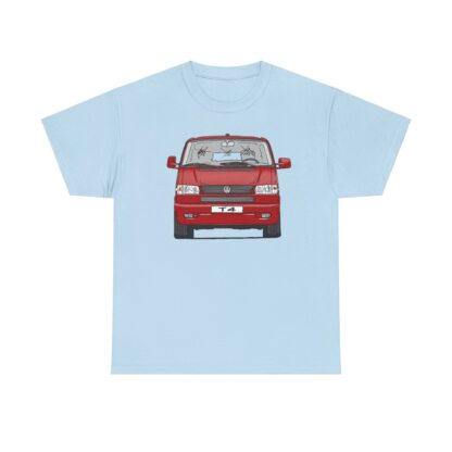 T-Shirt, VW T4 GP, Bulli, Strichzeichnung, Rot, mit Kennzeichen personalisierbar – Bild 3