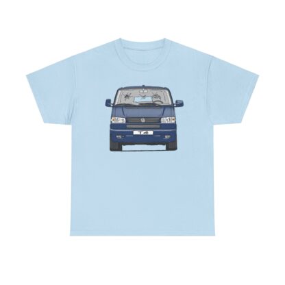 T-Shirt, VW T4 GP, Bulli, Strichzeichnung, Blau, mit Kennzeichen personalisierbar – Bild 3