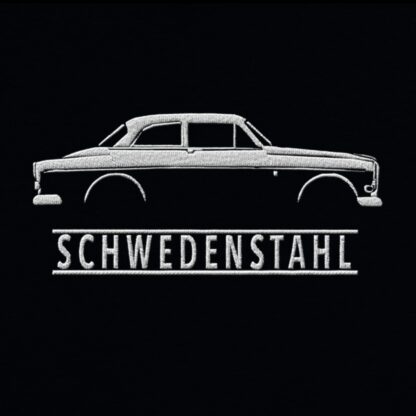 T-Shirt, Stickerei mittig groß, Volvo Amazon, Text SCHWEDENSTAHL, Weiße Schrift