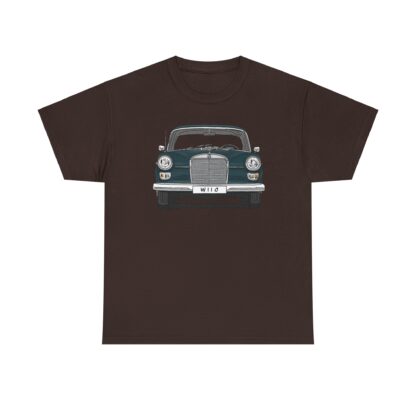 T-Shirt, Mercedes W110, Heckflosse, Strichzeichnung, Grün, Wunschkennzeichen möglich – Bild 6