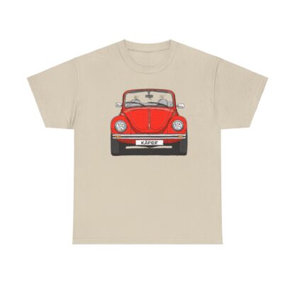 T-Shirt, VW Käfer Cabrio, 1303, Strichzeichnung, Rot, mit Kennzeichen personalisierbar – Bild 4