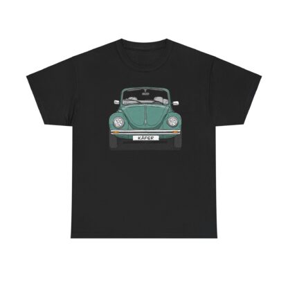 T-Shirt, VW Käfer Cabrio, 1303, Strichzeichnung, Grün, mit Kennzeichen personalisierbar – Bild 2