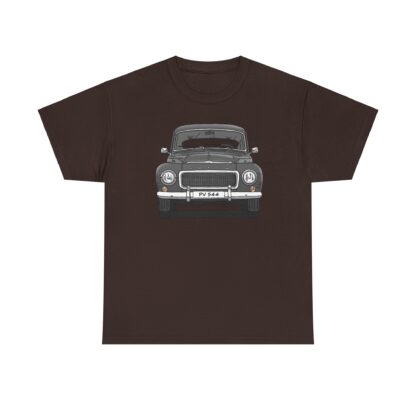 T-Shirt, Volvo PV544, Buckelvolvo, Strichzeichnung, Grau, Wunschkennzeichen möglich – Bild 5