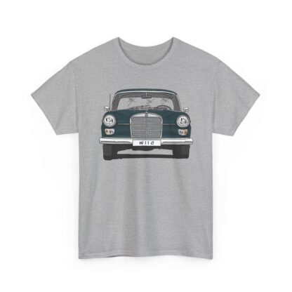 T-Shirt, Mercedes W110, Heckflosse, Strichzeichnung, Grün, Wunschkennzeichen möglich