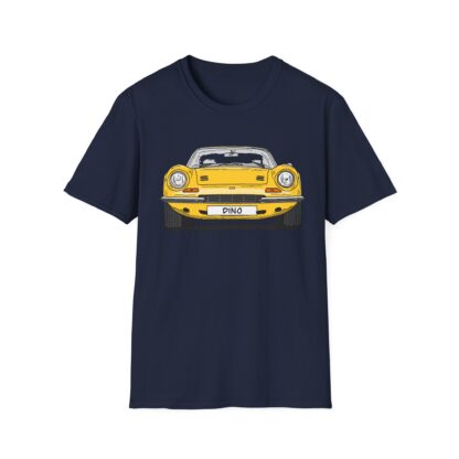 T-Shirt, Ferrari Dino, Strichzeichnung, Gelb, mit Kennzeichen personalisierbar – Bild 29