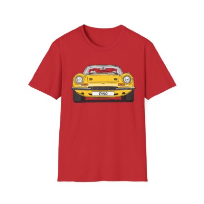 T-Shirt, Ferrari Dino, Strichzeichnung, Gelb, mit Kennzeichen personalisierbar – Bild 33