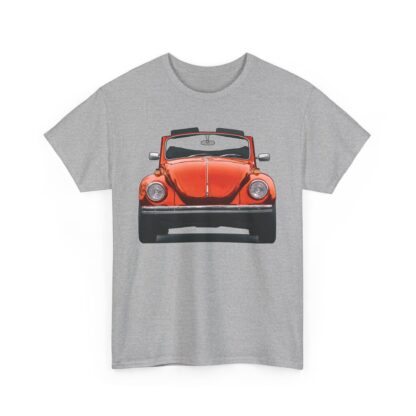 T-Shirt, VW Käfer Cabrio, 1302, Strichzeichnung, Rot, mit Kennzeichen personalisierbar