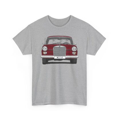 T-Shirt, Mercedes W110, Heckflosse, Strichzeichnung, Rot, Wunschkennzeichen möglich