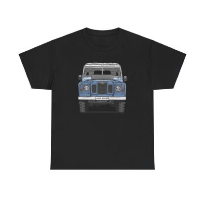 T-Shirt, Land Rover, Strichzeichnung, Blau, personalisierbar – Bild 3