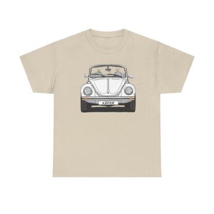 T-Shirt, VW Käfer Cabrio, 1303, Strichzeichnung, Weiß, mit Kennzeichen personalisierbar – Bild 4