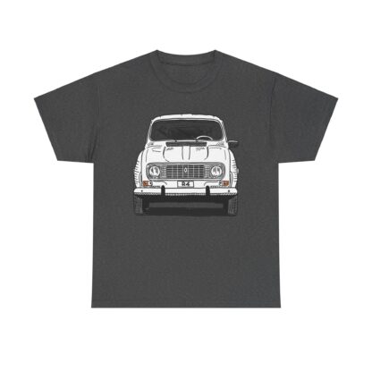 T-Shirt, Renault R4, Strichzeichnung, Weiß, Wunschkennzeichen möglich – Bild 7