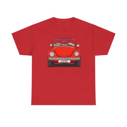 T-Shirt, VW Käfer Cabrio, 1303, Strichzeichnung, Rot, mit Kennzeichen personalisierbar – Bild 12