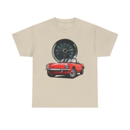 T-Shirt, Triumph Spitfire Mk3, Rot, Vmax mit Tacho – Bild 4