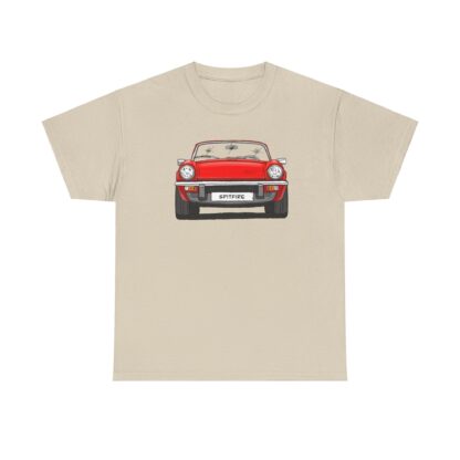 T-Shirt, Triumph Spitfire 1500, Strichzeichnung, Rot, mit Kennzeichen personalisierbar – Bild 4