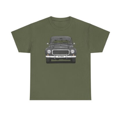 T-Shirt, Volvo PV544, Buckelvolvo, Strichzeichnung, Grau, Wunschkennzeichen möglich – Bild 6