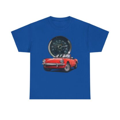 T-Shirt, Triumph Spitfire Mk3, Rot, Vmax mit Tacho – Bild 9