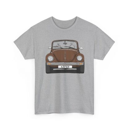 T-Shirt, VW Käfer Cabrio, 1303, Strichzeichnung, Braun, mit Kennzeichen personalisierbar