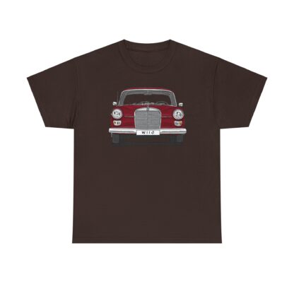 T-Shirt, Mercedes W110, Heckflosse, Strichzeichnung, Rot, Wunschkennzeichen möglich – Bild 6