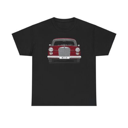 T-Shirt, Mercedes W110, Heckflosse, Strichzeichnung, Rot, Wunschkennzeichen möglich – Bild 4