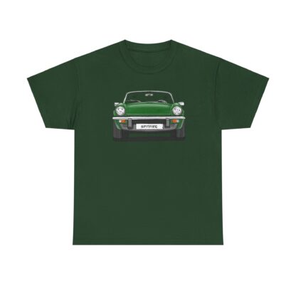 T-Shirt, Triumph Spitfire 1500, Strichzeichnung, Grün, mit Kennzeichen personalisierbar – Bild 7