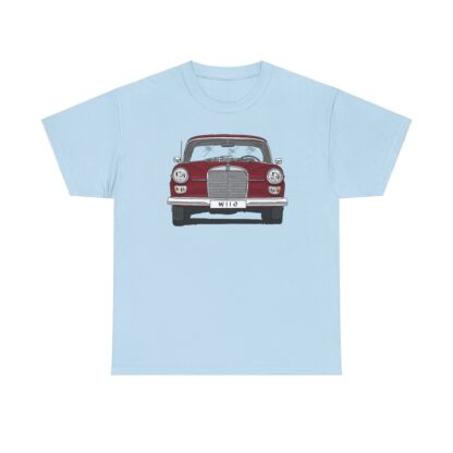 T-Shirt, Mercedes W110, Heckflosse, Strichzeichnung, Rot, Wunschkennzeichen möglich – Bild 8