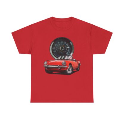 T-Shirt, Triumph Spitfire Mk3, Rot, Vmax mit Tacho – Bild 12