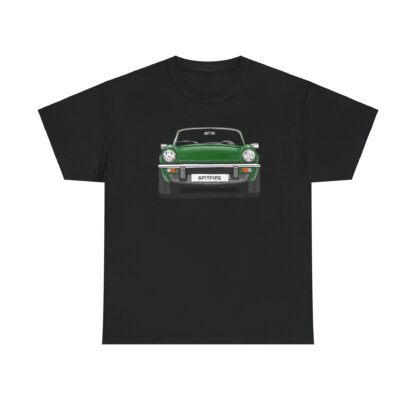 T-Shirt, Triumph Spitfire 1500, Strichzeichnung, Grün, mit Kennzeichen personalisierbar – Bild 3