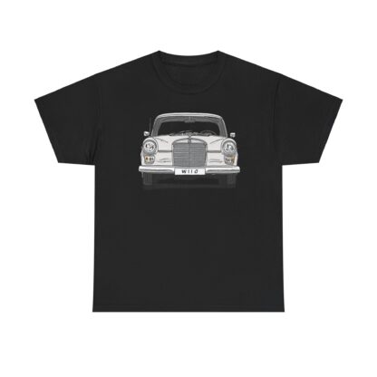 T-Shirt, Mercedes W110, Heckflosse, Strichzeichnung, Lichtgrau, Wunschkennzeichen möglich – Bild 4