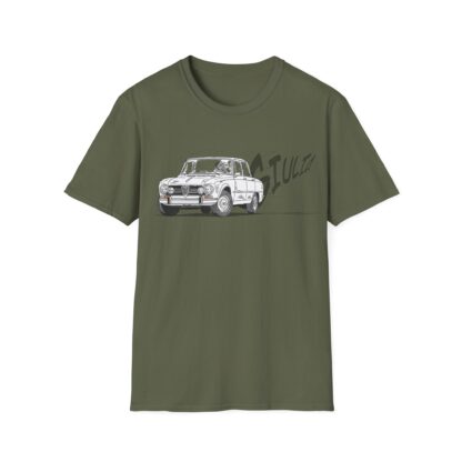 T-Shirt, Alfa Romeo Giulia, Strichzeichnung, Weiß, personalisierbar – Bild 9